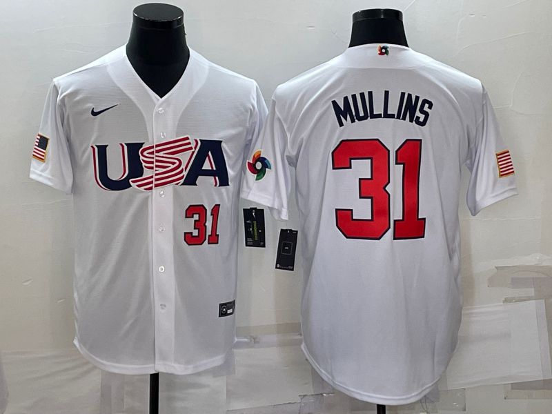 Men 2023 World Cub USA #31 Mullins White Nike MLB Jersey2->more jerseys->MLB Jersey